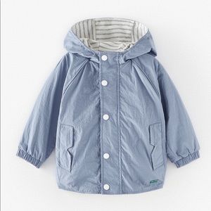 Zara Baby Boy Reversible Striped Parka Jacket Feels Like Sunshine 4-5T